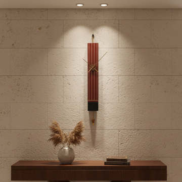 Designer Luxury Premium Minimalist Abstract Mordern  Metal And Wooden Geometric Wall Clock