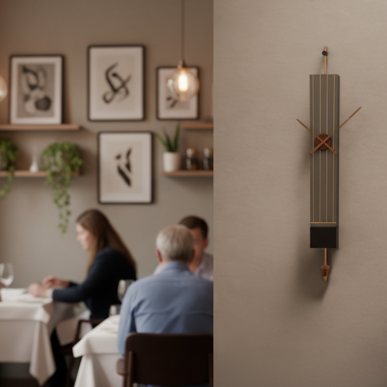 Designer Luxury Premium Minimalist Abstract Mordern  Metal And Wooden Geometric Wall Clock