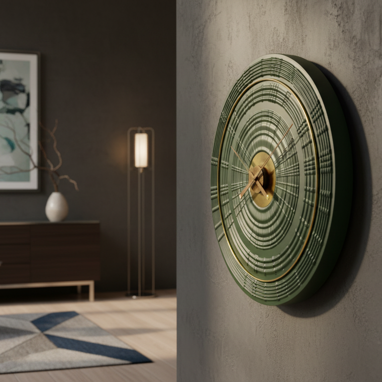 Designer Luxury Premium Minimalist Abstract Mordern  Metal And Wooden Saturn Wall Clock