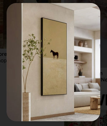 Premium Unique Luxury Modern Artisan Exclusive Handcrafted Abstract Black Horse Wall Art